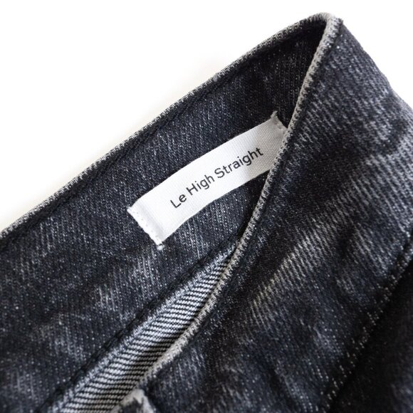 NEW FRAME Le High Straight Jeans Mid Rise Ankle Black Acid Wash Edgey - Picture 6 of 14